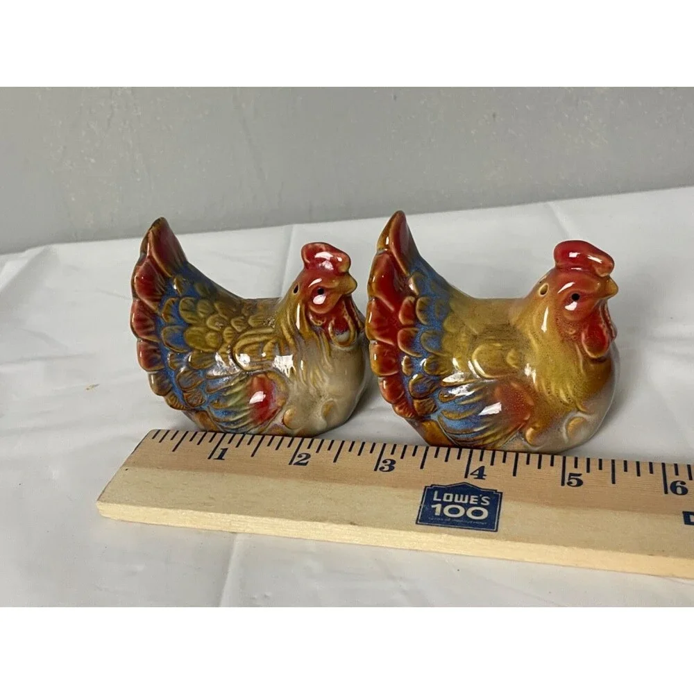 Vintage Hen and Rooster Chicken/Turkey Salt and Pepper Shakers